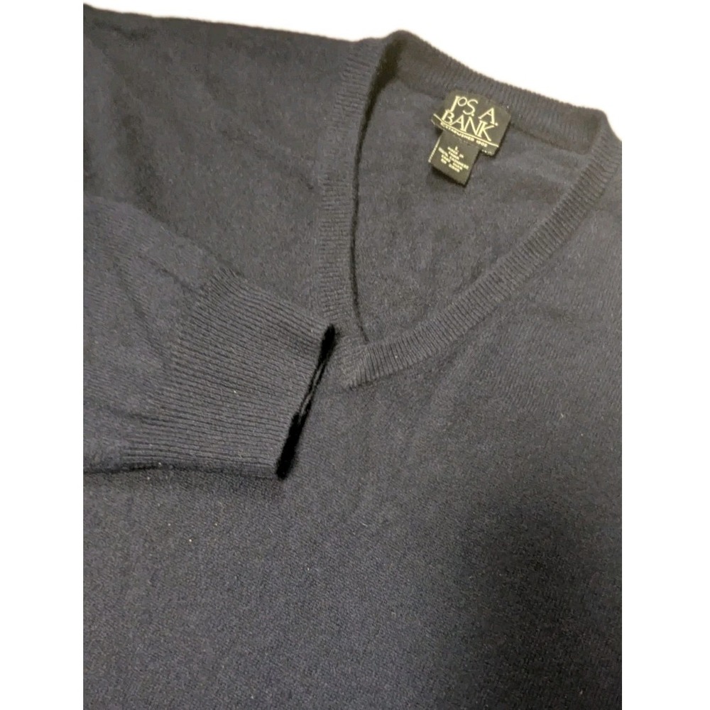 Jos A Bank Cashmere V-neck Sweater Navy Men's Large